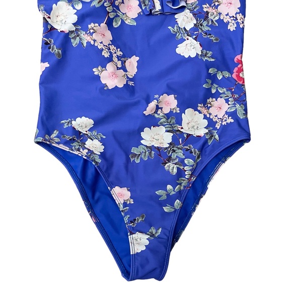 Lovers + Friends Flutter By One Piece Swimsuit in Blue Floral - Picture 6 of 8